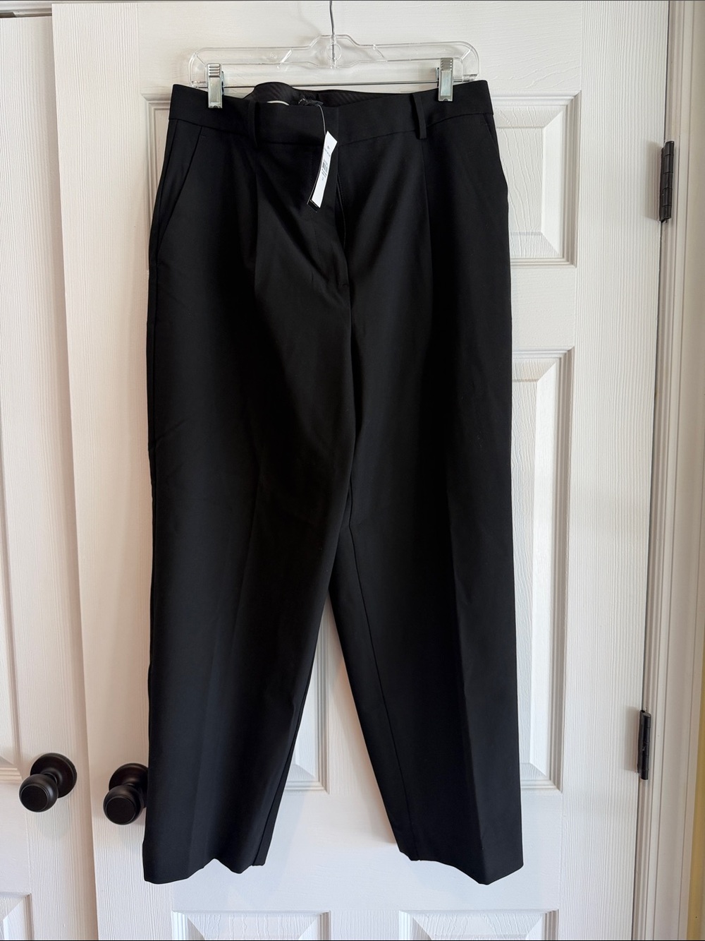 Ann Taylor Women's Black Tailored Straight-Leg Trousers